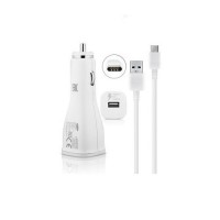 Samsung Φορτιστής Αυτοκινήτου 2A + Type-C καλώδιο φόρτισης 1.5m (EP-LN915U + ECB-DG930) λευκό original retail packaging