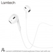 LAMTECH HANDSFREE STEREO 3,5mm JACK WITH MIC WHITE