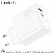 LAMTECH CHARGER USB QC3.0/TYPE-C 45W