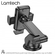 LAMTECH TELESCOPIC SUCTION CUP CAR PHONE HOLDER BLACK