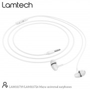 LAMTECH FASHIONABLE 3,5MM EARPHONES WITH MIC WHITE