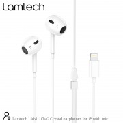 LAMTECH LIGHTNING WIRED EARPHONES WITH MICROPHONE WHITE