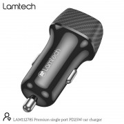 LAMTECH PREMIUM FAST IN-CAR CHARGER TYPE-C PD25W BLACK