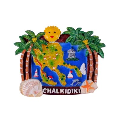 Tουριστικό μαγνητάκι Souvenir – Σετ 12pcs - Resin Magnet - Chalkidiki - 678071