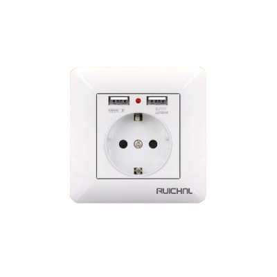 Πρίζα σούκο με 2 θύρες USB - Χωνευτή - 16A - 068509