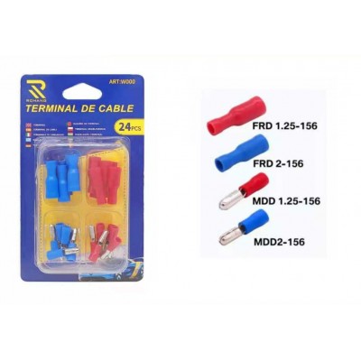 Σετ ακροδέκτες καλωδίων με μόνωση - 24pcs - 105981