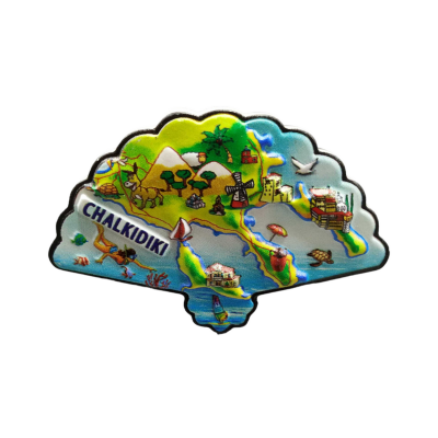 Tουριστικό μαγνητάκι Souvenir – Σετ 12pcs - Resin Magnet - Chalkidiki - 678311