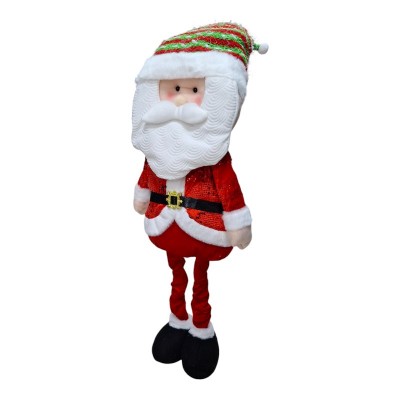 Χριστουγεννιάτικη λούτρινη κούκλα Άγιος Βασίλης με πτυσσόμενα πόδια - MY93101A - 501401