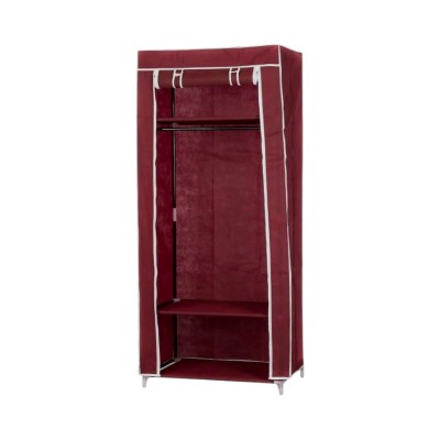 Υφασμάτινη ντουλάπα ρούχων με ράφια - 8875 - 521711 - Dark Red