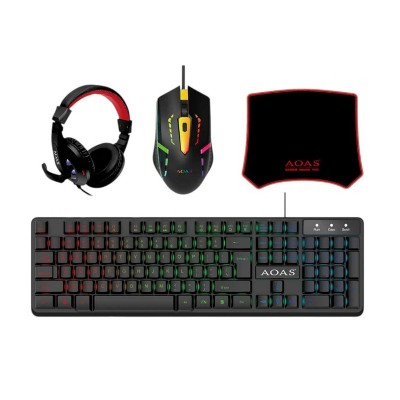 Πλήρες σετ Gaming 4 σε 1 - LED RGB - WB1077 - AOAS - 655181