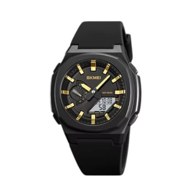 Ψηφιακό/αναλογικό ρολόι χειρός – Skmei - 2091 - Gold/White screen