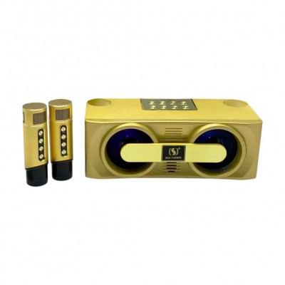 Ασύρματο ηχείο Bluetooth με 2 μικρόφωνα Karaoke - YS-205 - 887226 - Gold