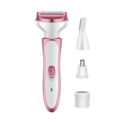 Ξυριστική μηχανή προσώπου-σώματος - 4 in 1 - KM-7114 - Kemei - Pink
