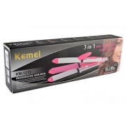 Ισιωτική μαλλιών - 3in1 - KM-1213 - Multistyler - Kemei - Pink/White