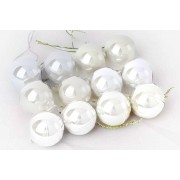 Σετ Χριστουγεννιάτικες μπάλες - 8cm - 12pcs - 326048 - White Σετ Χριστουγεννιάτικες μπάλες - 8cm - 12pcs - 326048 - White