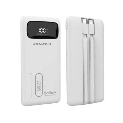 Powerbank - 10.000mah -  P168K - 22.5W - AWEI - 002905 - White