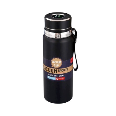 Φορητό παγούρι-θερμός με ψηφιακό θερμόμετρο - 600ml - 168440 - Black