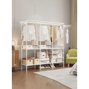 Κρεμάστρα δαπέδου με ράφια 3 στηλών - YH6602-3 - 114333 - White