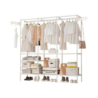 Κρεμάστρα δαπέδου με ράφια 3 στηλών - YH6602-3 - 114333 - White