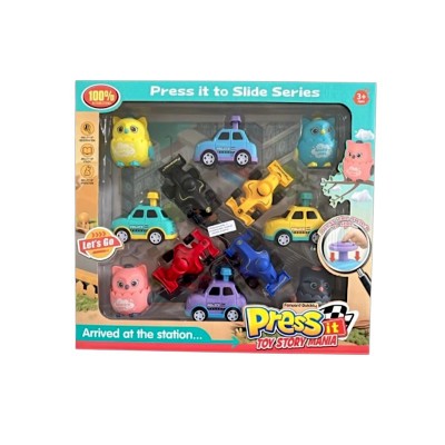 Σετ αυτοκινητάκια με πλήκτρο κίνησης - 12pcs - 668-57A - 233021