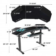 Gaming Γραφείο - Eureka Ergonomic® ERK-ES71-B-UK-V3 180x60x75εκ.