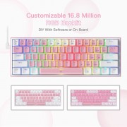 Gaming πληκτρολόγιο - Redragon K617 Fizz (Pink/White)