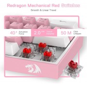 Gaming πληκτρολόγιο - Redragon K617 Fizz (Pink/White)
