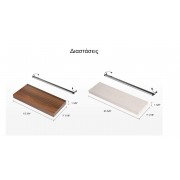 Ράφια τοίχου με φωτισμό - Eureka Ergonomic® ERK-AFS-17-WN-EU 400x180x36mm