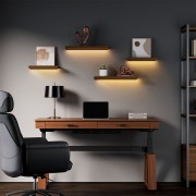 Ράφια τοίχου με φωτισμό - Eureka Ergonomic® ERK-AFS-17-WN-EU 400x180x36mm