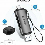 Ugreen Card Reader Type-C για SD/microSD Γκρι