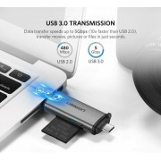 Ugreen Card Reader Type-C για SD/microSD Γκρι