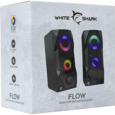White Shark GSP-634 Ηχεία Υπολογιστή 2.0 με RGB Φωτισμό και Ισχύ 5W σε Μαύρο Χρώμα