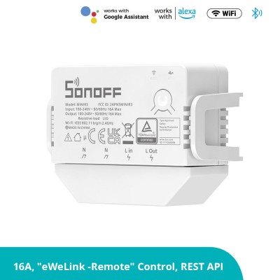 Sonoff MINIR3 Smart Ενδιάμεσος Διακόπτης Wi-Fi
