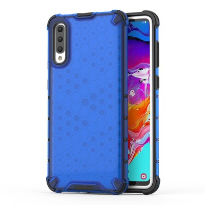 Honeycomb armor Θήκη  TPU Bumper για Samsung Galaxy A70 μπλε