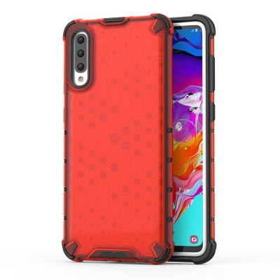 Honeycomb armor Θήκη  TPU Bumper για Samsung Galaxy A70 κόκκινη
